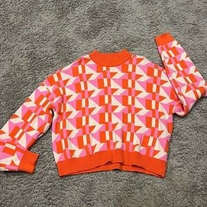 THML Orange and Pink Knit Sweater